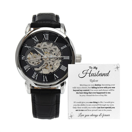 Personalized Men's Openwork Watch To My Husband