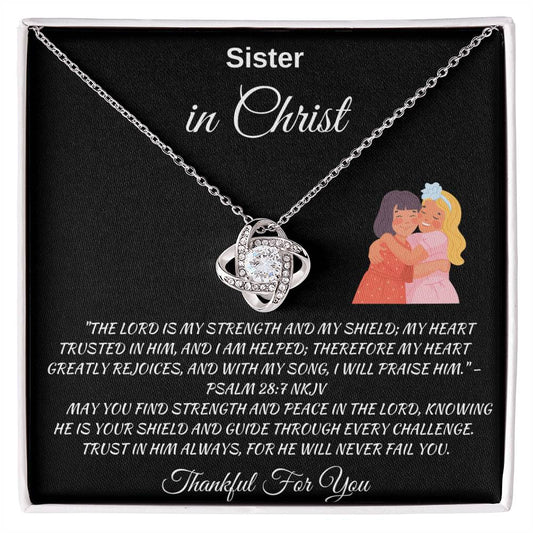 Love Knot Necklace Sister In Christ