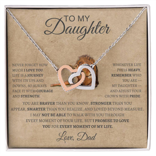 Interlocking Hearts Necklace Dad To My Daughter