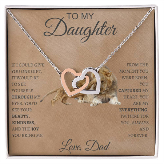 Interlocking Hearts Necklace  Dad To My Daughter