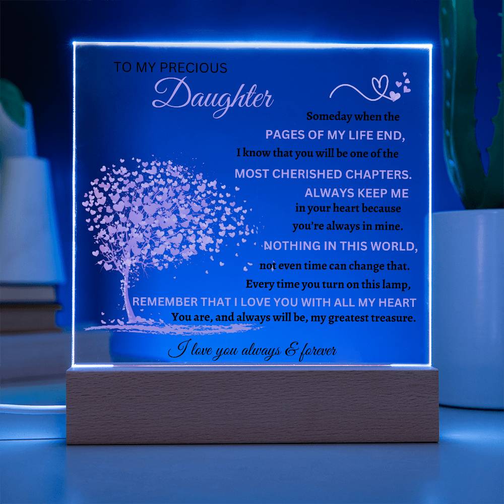 Square Acrylic Plaque To My Precious Daughter