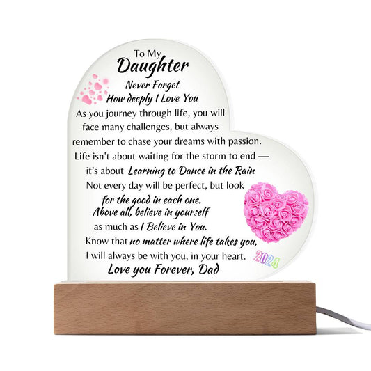 Acrylic Heart Plaque Dad To My Daughter