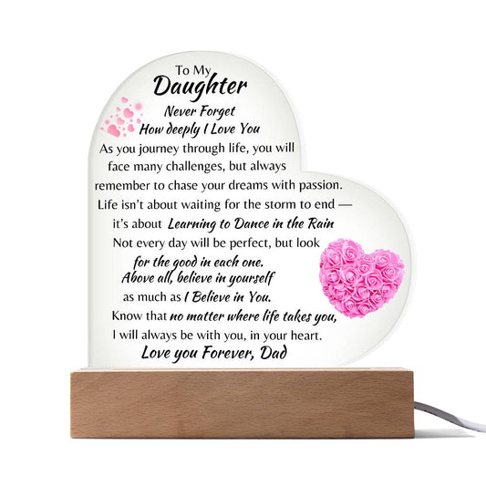 Acrylic Heart Plaque Dad To My Daughter