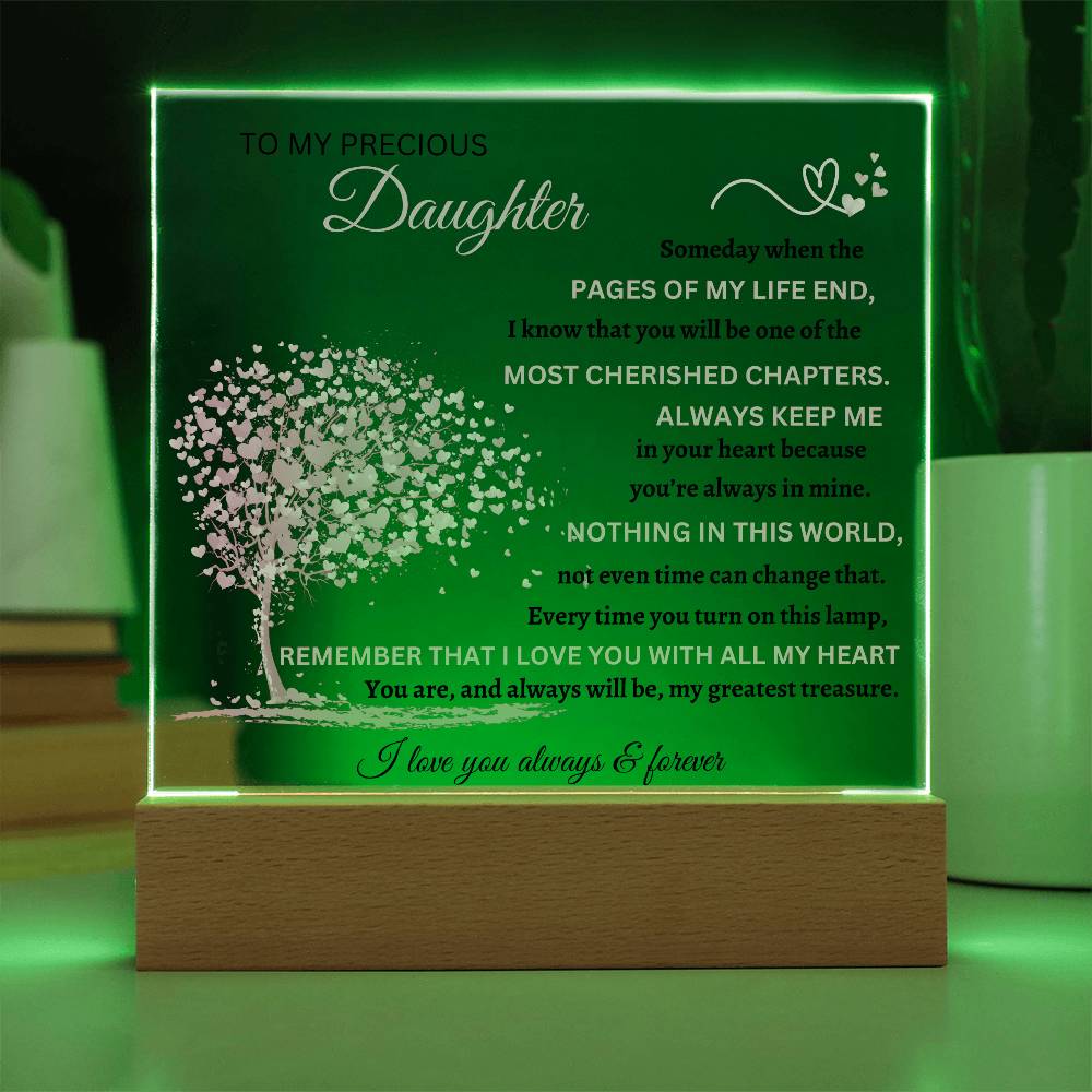 Square Acrylic Plaque To My Precious Daughter