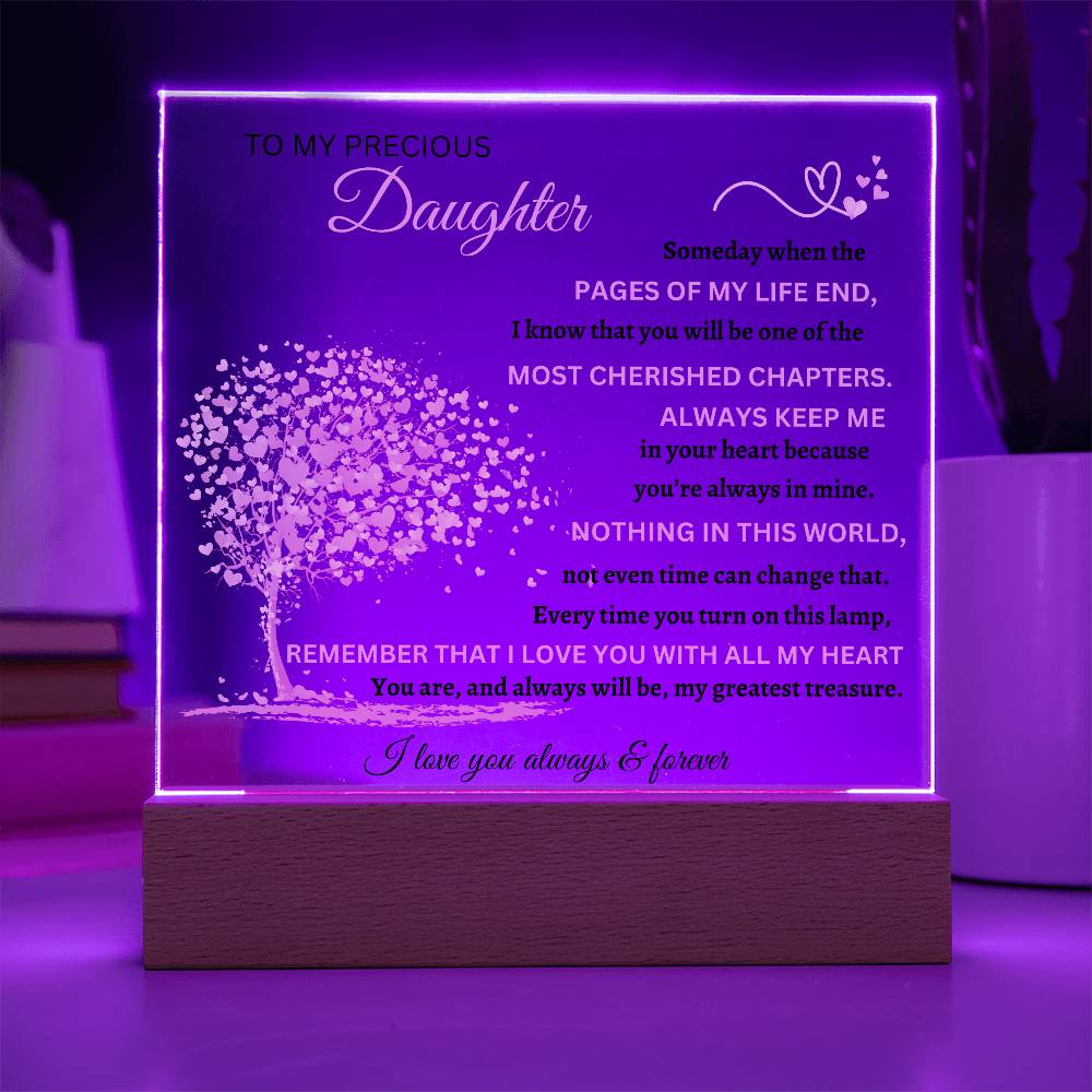 Square Acrylic Plaque To My Precious Daughter