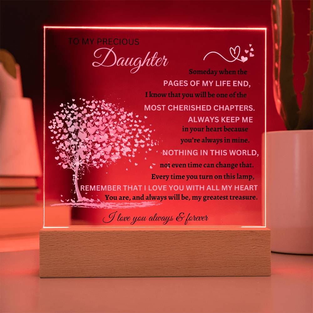 Square Acrylic Plaque To My Precious Daughter