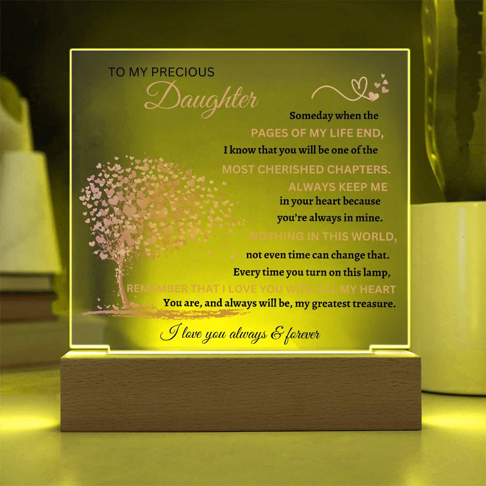 Square Acrylic Plaque To My Precious Daughter