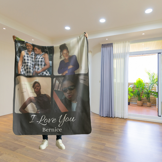 personalized Photo Blanket  I Love You